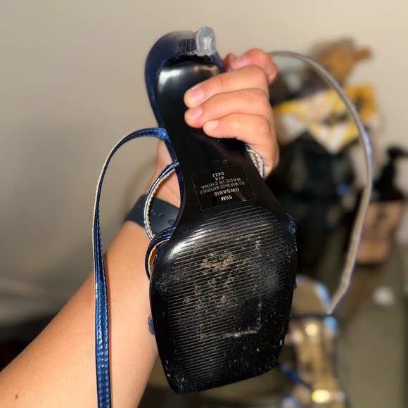 G by Guess Metallic Blue Strappy Heels - Picture 3 of 4